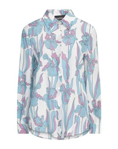 Boutique Moschino Woman Shirt Light Blue Size 14 Silk