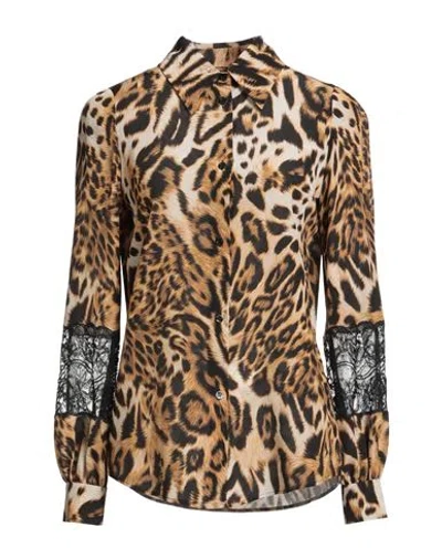 Boutique Moschino Woman Shirt Mustard Size 10 Silk In Brown