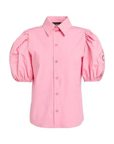 Boutique Moschino Woman Shirt Pink Size 10 Cotton, Elastane