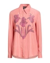 Boutique Moschino Woman Shirt Salmon Pink Size 6 Acetate, Silk