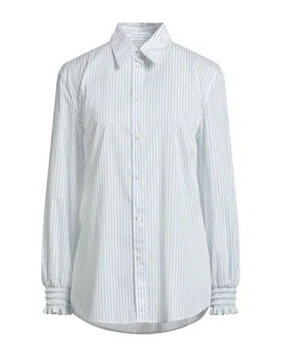 Boutique Moschino Woman Shirt Sky Blue Size 6 Cotton, Polyamide, Elastane, Polyester