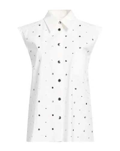 Boutique Moschino Woman Shirt White Size 10 Cotton, Elastane