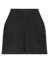 Boutique Moschino Woman Shorts & Bermuda Shorts Black Size 8 Cotton, Elastane