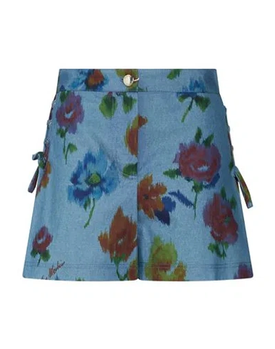 Boutique Moschino Woman Shorts & Bermuda Shorts Blue Size 6 Cotton