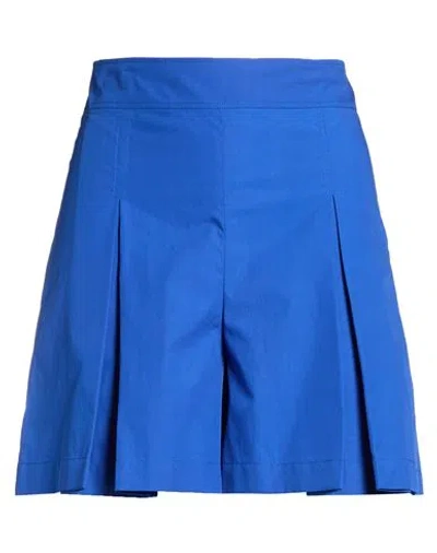 Boutique Moschino Woman Shorts & Bermuda Shorts Bright Blue Size 6 Cotton