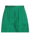 Boutique Moschino Woman Shorts & Bermuda Shorts Green Size 6 Viscose