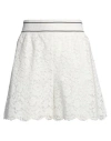 Boutique Moschino Woman Shorts & Bermuda Shorts White Size 10 Cotton, Polyamide, Viscose, Elastane In White
