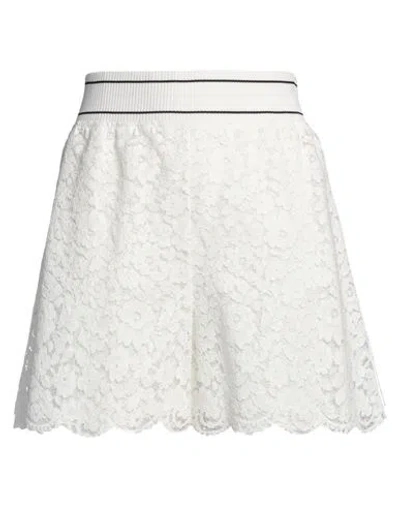 Boutique Moschino Woman Shorts & Bermuda Shorts White Size 10 Cotton, Polyamide, Viscose, Elastane