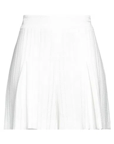 Boutique Moschino Woman Shorts & Bermuda Shorts White Size 8 Viscose, Cotton