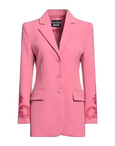 Boutique Moschino Woman Suit Jacket Pink Size 10 Polyester, Elastane