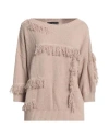 Boutique Moschino Woman Sweater Beige Size 10 Cotton, Linen, Polyester In Beige