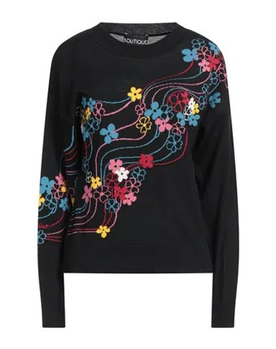 Boutique Moschino Woman Sweater Black Size 14 Virgin Wool, Polyamide, Elastane