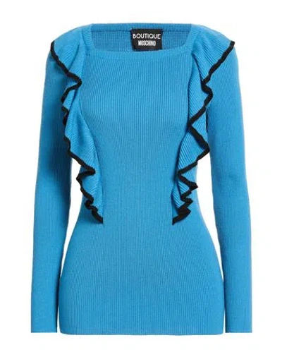 Boutique Moschino Woman Sweater Deep Teal Size 6 Wool In Blue