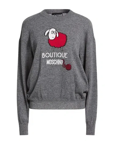 Boutique Moschino Woman Sweater Grey Size 14 Virgin Wool, Cashmere In Gray