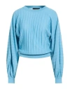 Boutique Moschino Woman Sweater Light Blue Size 10 Virgin Wool In Blue