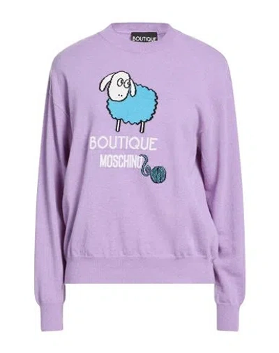 Boutique Moschino Woman Sweater Lilac Size 12 Virgin Wool, Cashmere In Purple