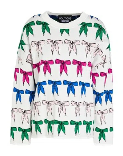 Boutique Moschino Woman Sweater Off White Size 6 Viscose, Polyamide In Multi