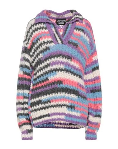 Boutique Moschino Woman Sweater Purple Size 6 Acrylic, Alpaca Wool, Wool, Polyamide, Elastane
