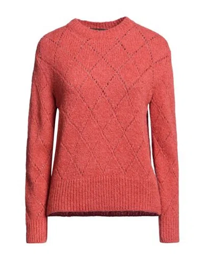 Boutique Moschino Woman Sweater Rust Size 6 Acrylic, Alpaca Wool, Polyamide, Wool In Red