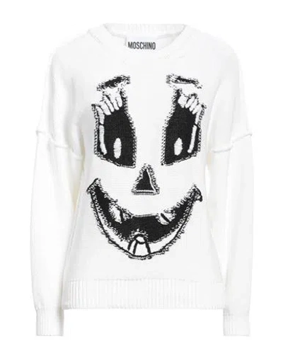 Boutique Moschino Woman Sweater White Size 10 Cotton