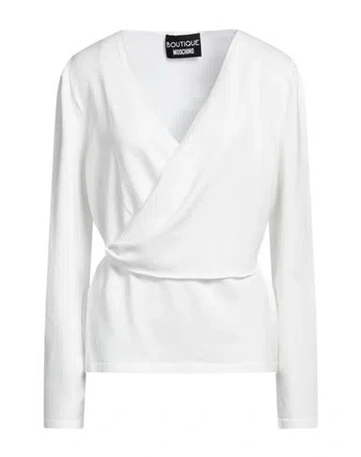 Boutique Moschino Woman Sweater White Size 4 Viscose, Polyamide