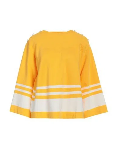 Boutique Moschino Woman Sweater Yellow Size 12 Cotton