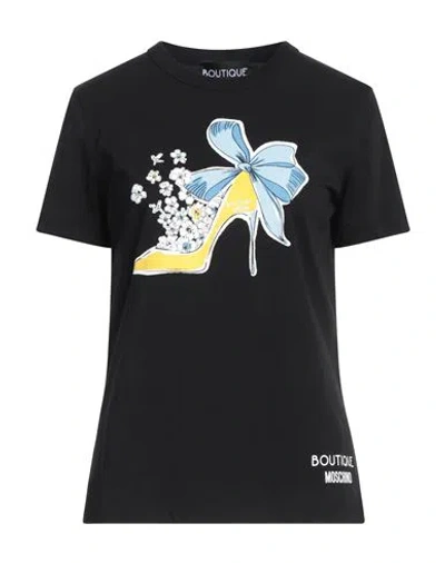 Boutique Moschino Woman T-shirt Black Size 12 Cotton