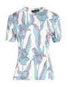 Boutique Moschino Woman T-shirt Light Blue Size 6 Viscose, Elastane