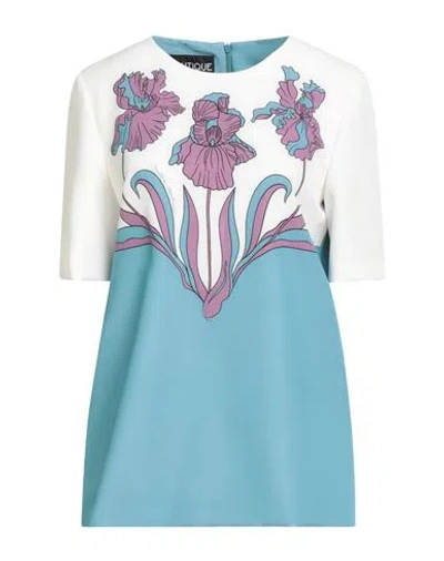 Boutique Moschino Woman Top Light Blue Size 6 Polyester, Elastane In Green