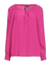Boutique Moschino Woman Top Magenta Size 8 Acetate, Silk In Multi