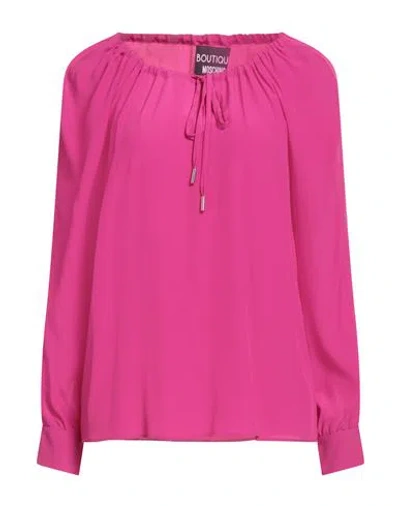 Boutique Moschino Woman Top Magenta Size 8 Acetate, Silk In Multi