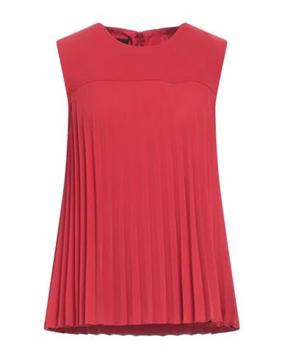 Boutique Moschino Woman Top Red Size 6 Polyester, Elastane