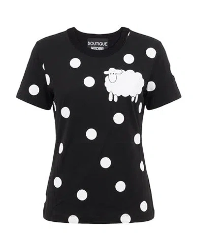 Boutique Moschino Woman T-shirt Black Size 2 Cotton