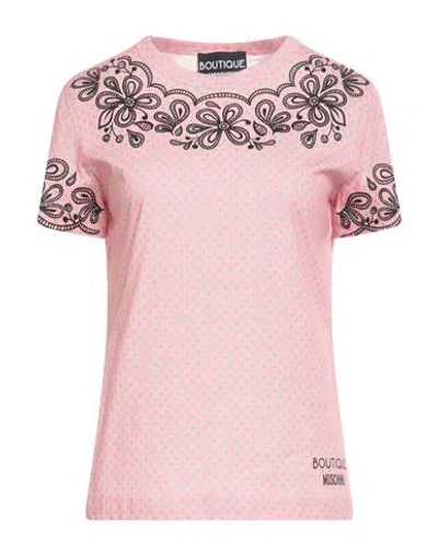 Boutique Moschino Woman T-shirt Pink Size 10 Cotton