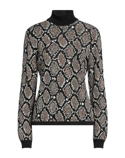 Boutique Moschino Woman Turtleneck Black Size 6 Viscose, Polyamide