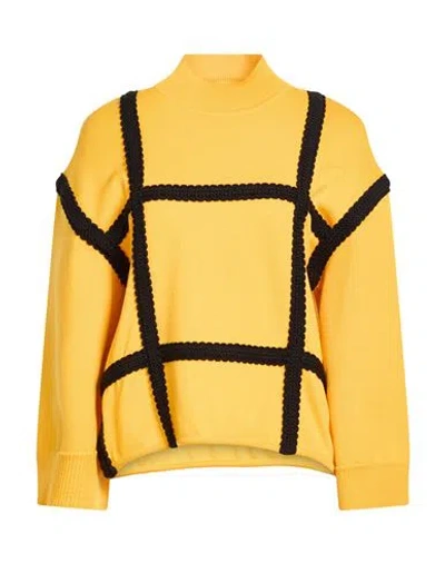 Boutique Moschino Woman Turtleneck Marigold Size 8 Virgin Wool, Acetate In Yellow