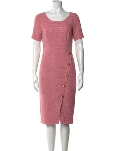 Pre-owned Boutique Moschino Wool Knee-length Dress In Pink