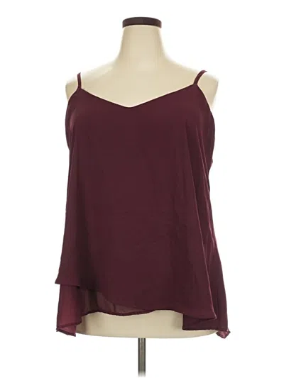 Pre-owned Boutique Sleeveless Blouse In Burgundy