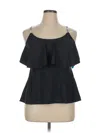 Boutique Sleeveless Top Black Halter Neckline Tops In Black