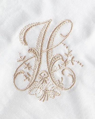 Boutross Imports Initial Monogram Cocktail Napkins, Set Of 6 In Neutral