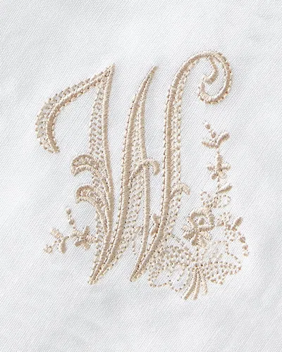 Boutross Imports Initial Monogram Cocktail Napkins, Set Of 6 In White