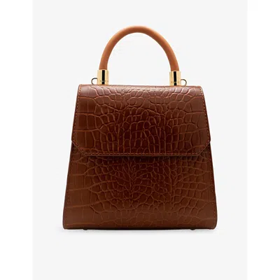 Bovenue Womens Laila Mini Structured Leather Handbag Dune Brown
