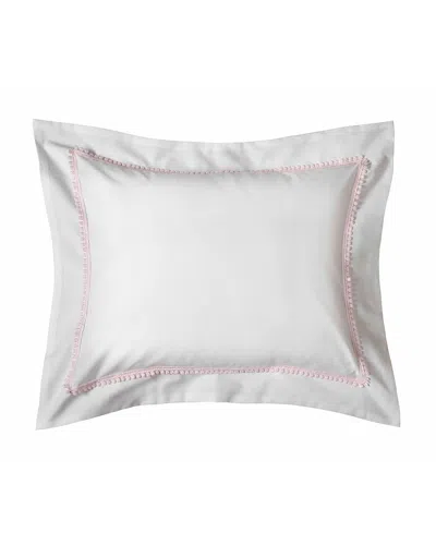 Bovi Fine Linens Bitsy Dots Boudoir Sham, White/light Pink