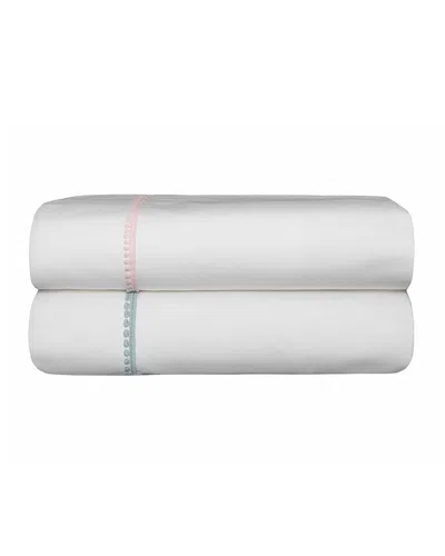 Bovi Fine Linens Bitsy Dots Full/queen Sheet Set, White/aqua
