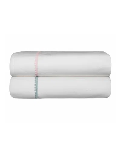 Bovi Fine Linens Bitsy Dots Full/queen Sheet Set, White/light Pink