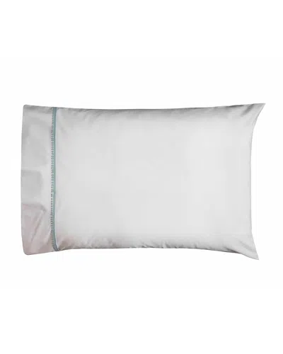 Bovi Fine Linens Bitsy Dots Pair Of King Pillowcases, White/aqua