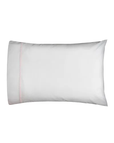 Bovi Fine Linens Bitsy Dots Pair Of King Pillowcases, White/light Pink