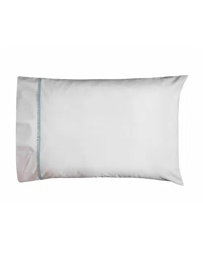 Bovi Fine Linens Bitsy Dots Pair Of Standard Pillowcases, White/aqua