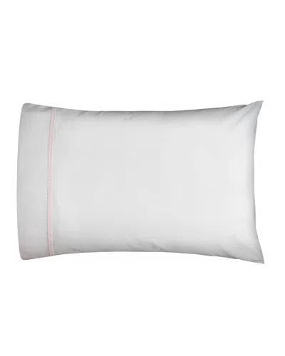 Bovi Fine Linens Bitsy Dots Pair Of Standard Pillowcases, White/light Pink