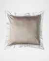 Bovi Fine Linens Devere Sham In Taupe/ White